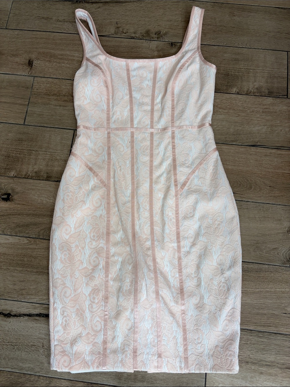 Vintage Cache Blush Pink Lace Mini Sheath Dress